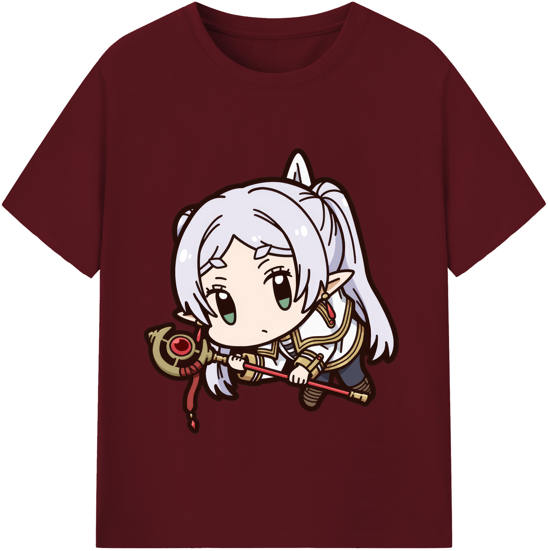 （画像用） 葬送のフリーレン Frieren 綿100％半袖Tシャツ（フロントプリント）